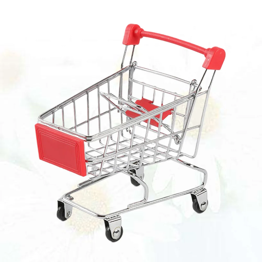 

3 Pcs Miniature Shopping Minivan Accessories Baby Shower Table Basket Trolley Toy