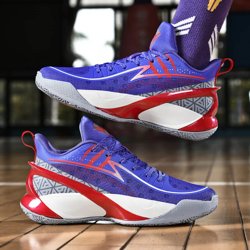 Brand Fashion Purple Men Professional Basketball Shoes Cushioning Non-Slip Sport Shoes Trainer Women Athletic Basketball Sneaker