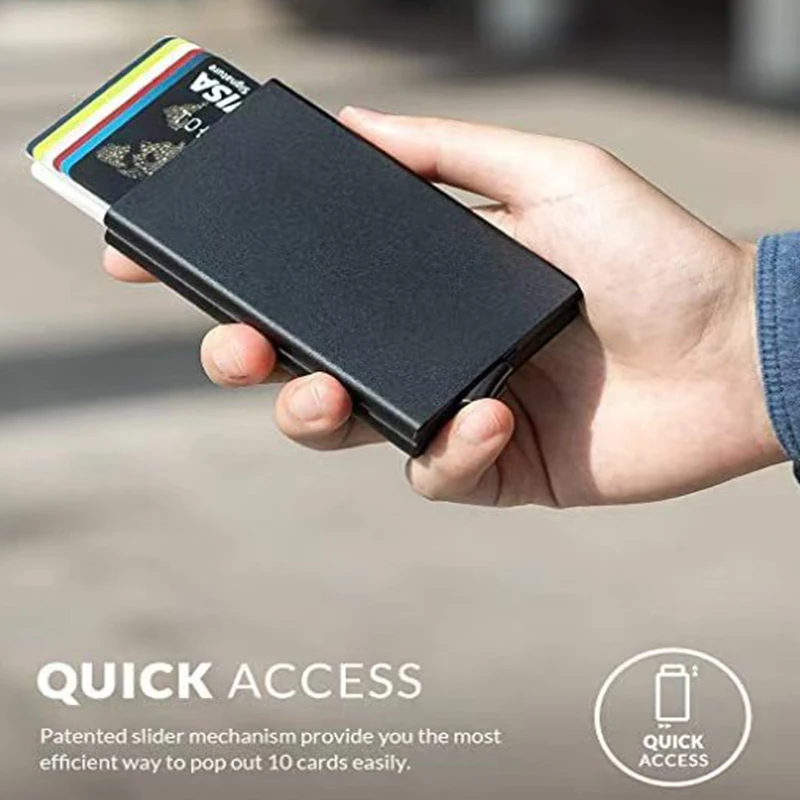 Держатель для кредитных карт Rfid металлический тонкий умный кошелек мужские