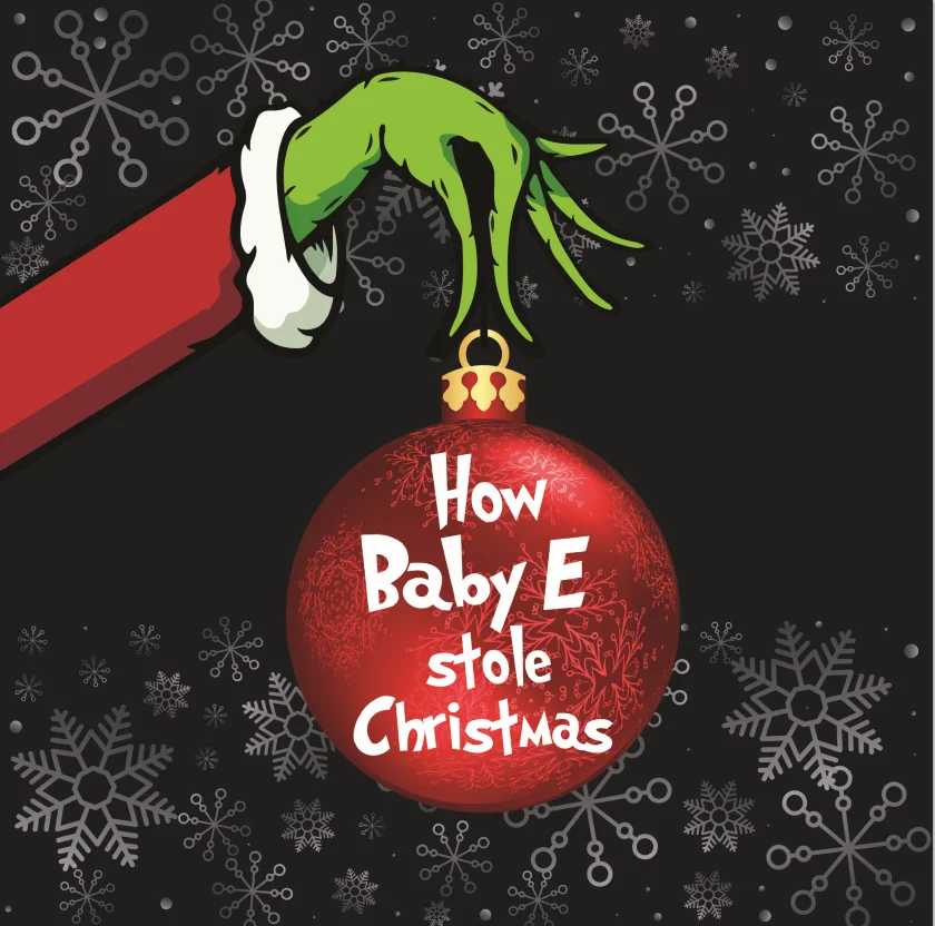 

10x10FT Personalized Baby Stole Christmas Snowflakes Red Green Winter Custom Photo Backdrop Background Seamless Vinyl