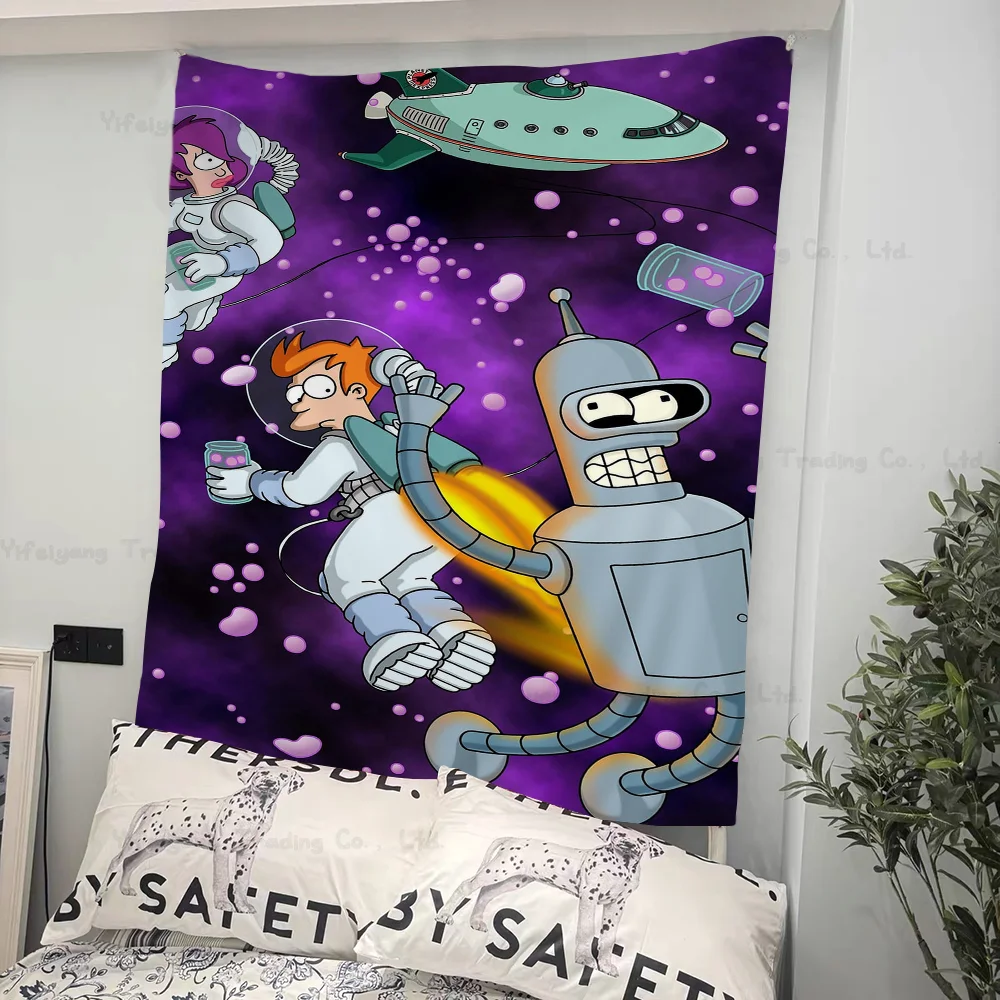 Большой настенный гобелен с принтом аниме Бендер индийский Будда украшение на