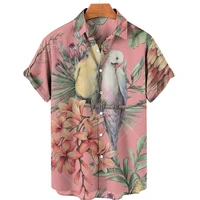 mens 3d printed short sleeve shirt hawaiian shirt lapel and single button casual fashion summer large 5xl 2022