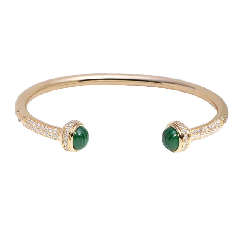 

Stunning Zirconia Geo Hinged Bangle Bracelets for Women Designer Jewelry Luxury Runway Fine Gift Bday Date Prom Ins Quality 4525