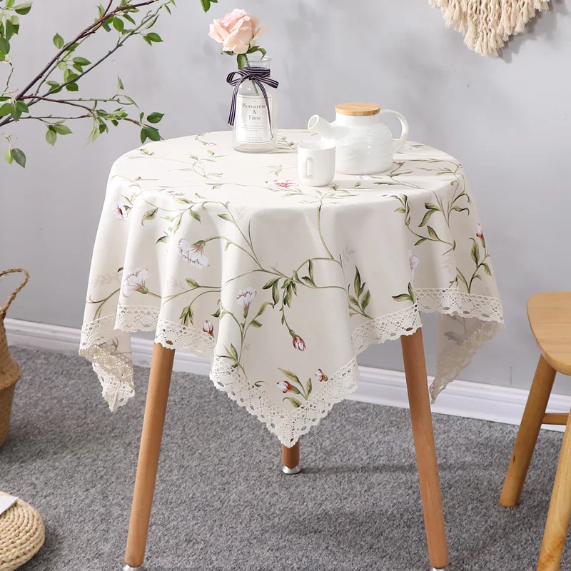 

Round table cloth household American style small fresh ins floral dining table round cloth