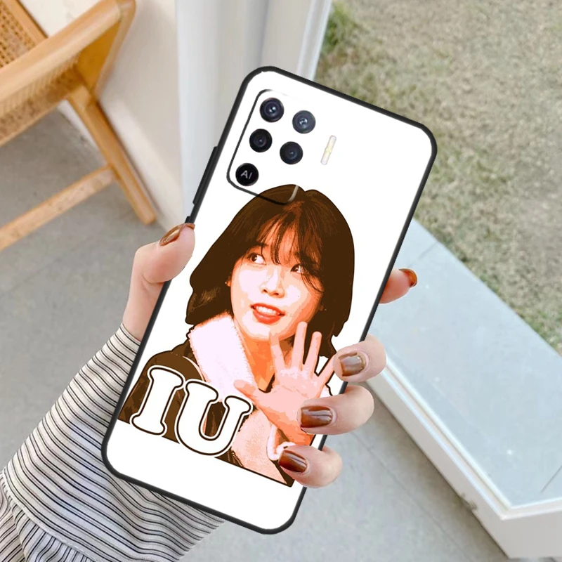 Чехол IU Lee Ji Eun с корейскими звездами для OPPO A17 A57 A77 A16 A76 A96 A52 A72 A91 A93 A5 A9 A15 A53S A54S A74 A94 A78