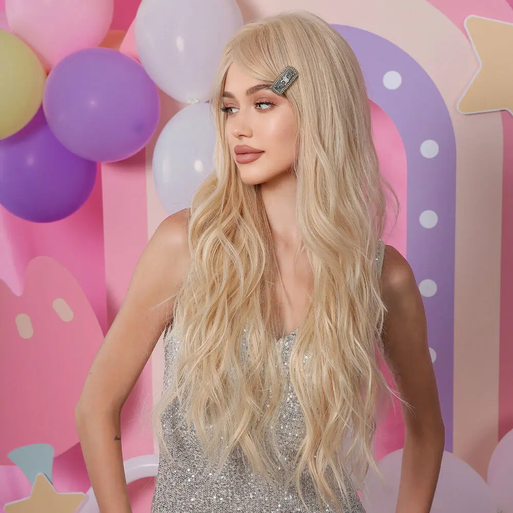 Платиновый светлый длинный волнистый Косплей кудрявый для женщин парики