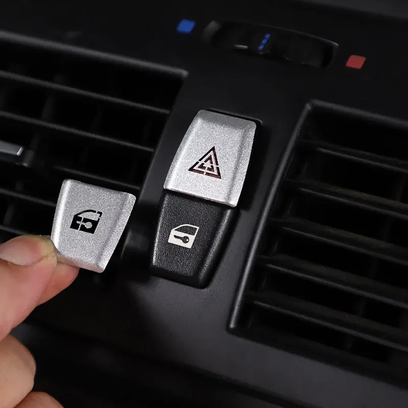 Для BMW X3 E83 2006-2010 серебристые кнопки из алюминиевого сплава для передней
