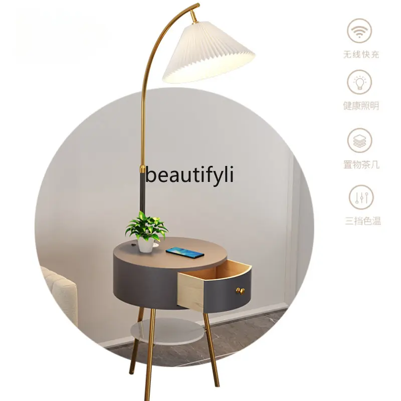 

Прикроватный столик, Напольная Лампа, встроенная в скандинавском стиле, для спальни, роскошный прикроватный столик для гостиной, диванная полка