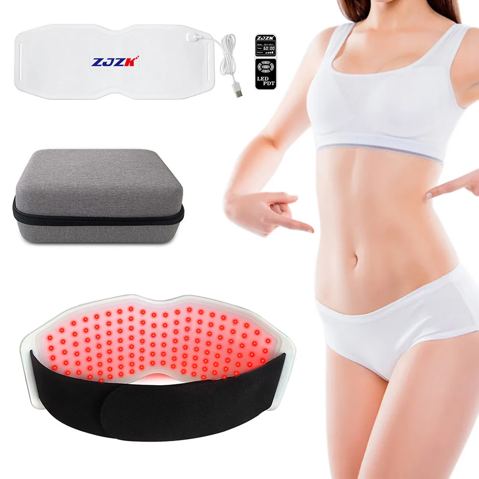 ZJZK Food-Grade Silicone Led Phototherapy Belt Recommended By Medical Experts Near Infrared Red Relief Light Healing