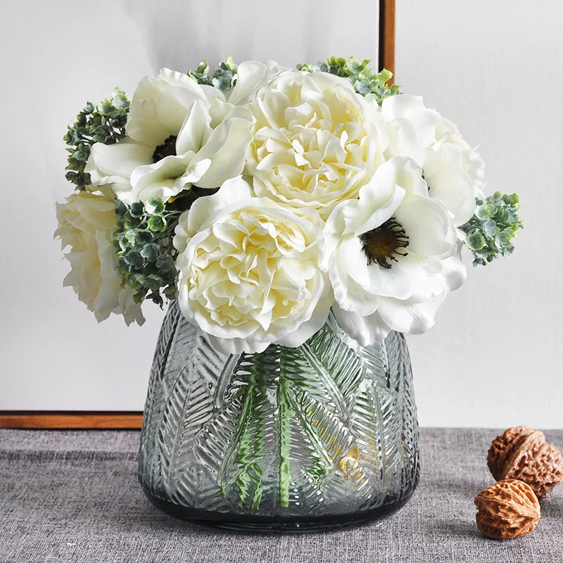 

Artificial Flowers Fragrant Mountain Peony Bouquet Fresh Hands Holding Fake Flowers Senior Apartment Kitchen Table Decoration