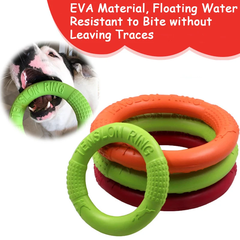 EVA Big Dogs Interactive Training Ring Diameter 18-28cm Puller Resistant for Dogs Pet Flying Discs Bite Ring Toy Dog Ring