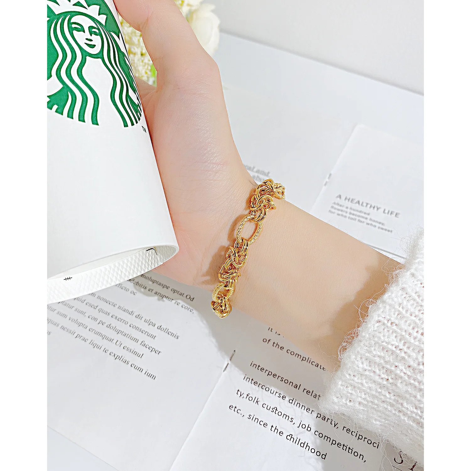 Jewelry Wholesale Fashion Personality Titanium Steel Hand  Vintage Geometric Stainless  Bracelet