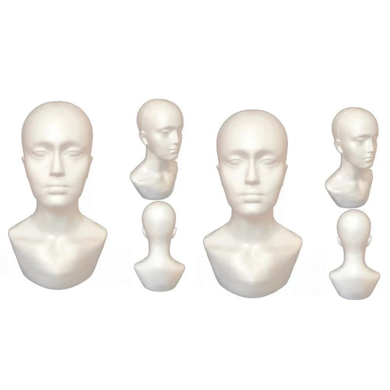 

2X Foam Male Display Mannequin Head Dummy Wigs Hat Scarf Stand Model