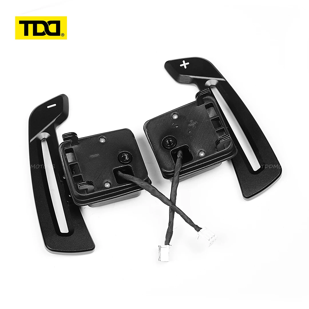 Фото Магнитные подрулевые переключатели TDD для Audi TT 8J Coupe R8 V10 2007-2015, S3 8P 2005-2012, карбоновые накладки на руль для переключения передач №5