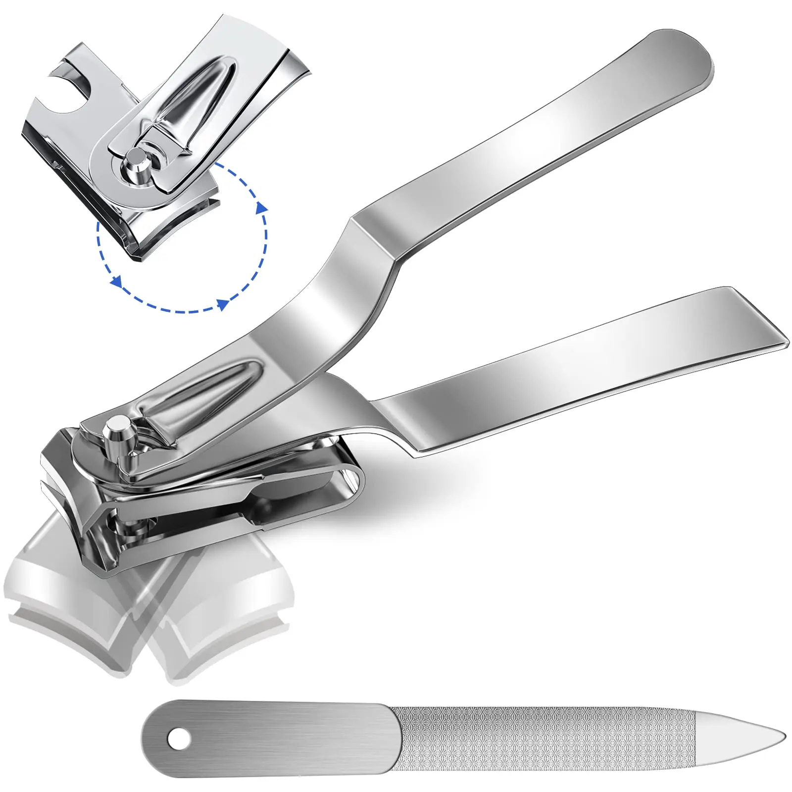 

Rotary Nail Clippers Stainless Steel Sharp Blade Fingernail Toenail Clipper Trimmer and Cutter Easily Trim Finger and Toenails