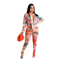 2 piece women set outfits elegant long sleeve print tops and legging pants sport yoga matching set tracksuit suits two sets