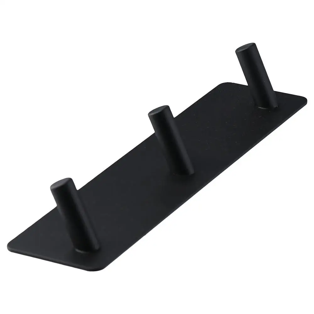

Adhesive Key Holder Heavy Duty No Screw Holes Black Towel Hooks Stainless Steel Silver Coat Hooks for Wall Entryway Hallway