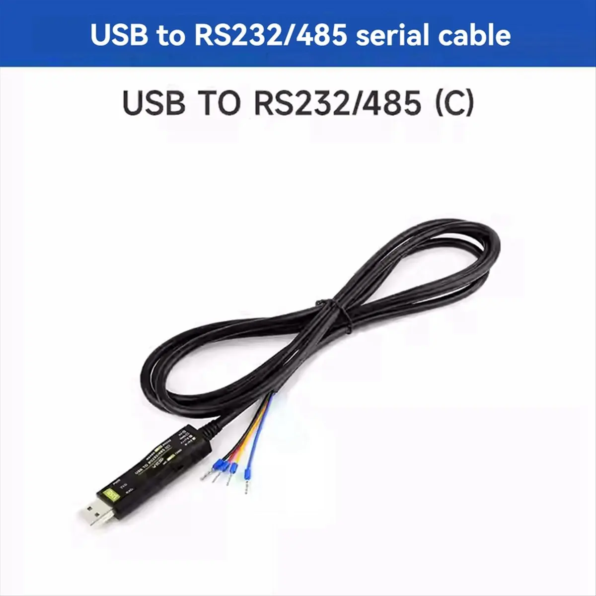 Фото Динамический USB-кабель RS232/485 с 4-контактным последовательным интерфейсом, встроенным индикатором питания и сигнала, на базе №3