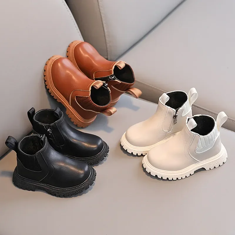 

2023 New Baby Ankle Boots 1-6 Years Baby Girls Boys Chelsea Boots Girls Autumn Short Boots Kids Winter Shoes Sneakers size 21-30