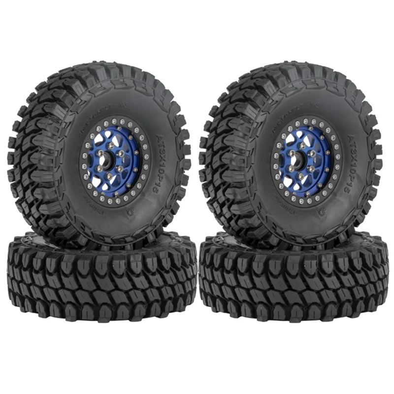 

4PCS 110Mm 1.9 Beadlock Wheel Rim Tires Set for 1/10 RC Crawler Car Traxxas TRX4 RC4WD D90 Axial SCX10 II III Redcat 3
