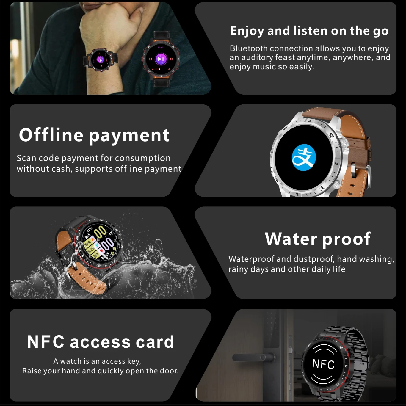 Спорт на открытом воздухе для мужчин 1 62 &quotСмарт-часы Компас Карта NFC Голосовой