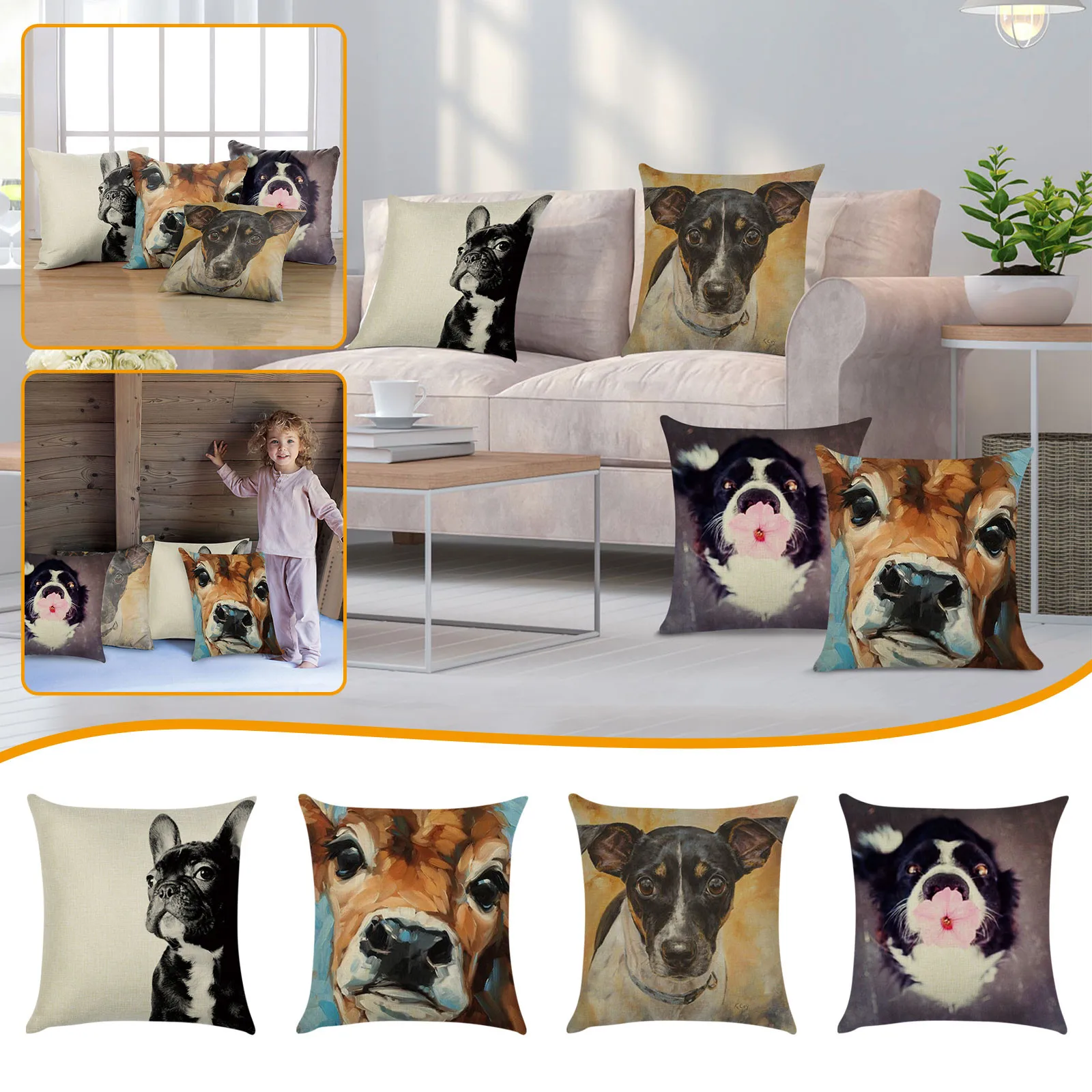 

Наволочка современная, декоративная льняная квадратная подушка для дивана, кровати и машины, шелковая, подарочный набор