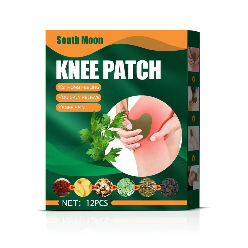 

12pcs Knee Plaster Sticker Ache Pain Relieving Moxibustion Wormwood Sticker Patches Plaster Medical Patch Knee Moxa Plaster
