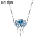 Женская подвеска из серебра 925 пробы с Медузой и топазом