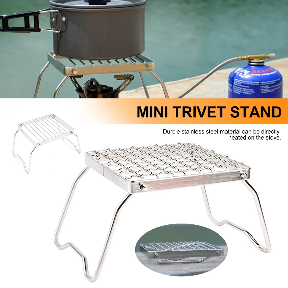 

Barbecue Training Tool BBQ Folding Grill Gas Outdoor Home Duty Portable Mini Campfire For Camping Picnic Grate Stainless Steel