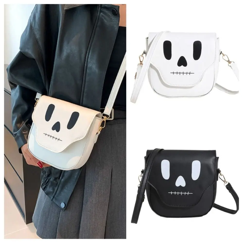 

Large Capacity Ghost Shoulder Bag Casual PU Leather Harajuku Ghost Crossbody Bag Handbag Ins Small Square Bag Girl