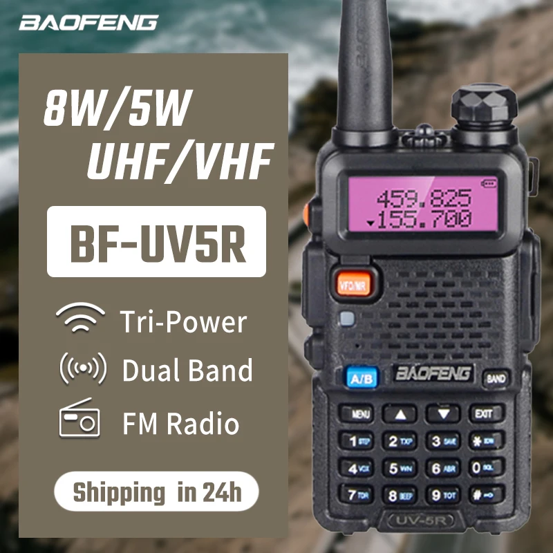 

2pcs/lot UV-5R Walkie Talkie Original Baofeng UV 5R High Power 8W long range 10 KM UV Dual Band 128 CH Two Way Hunting Ham Radio