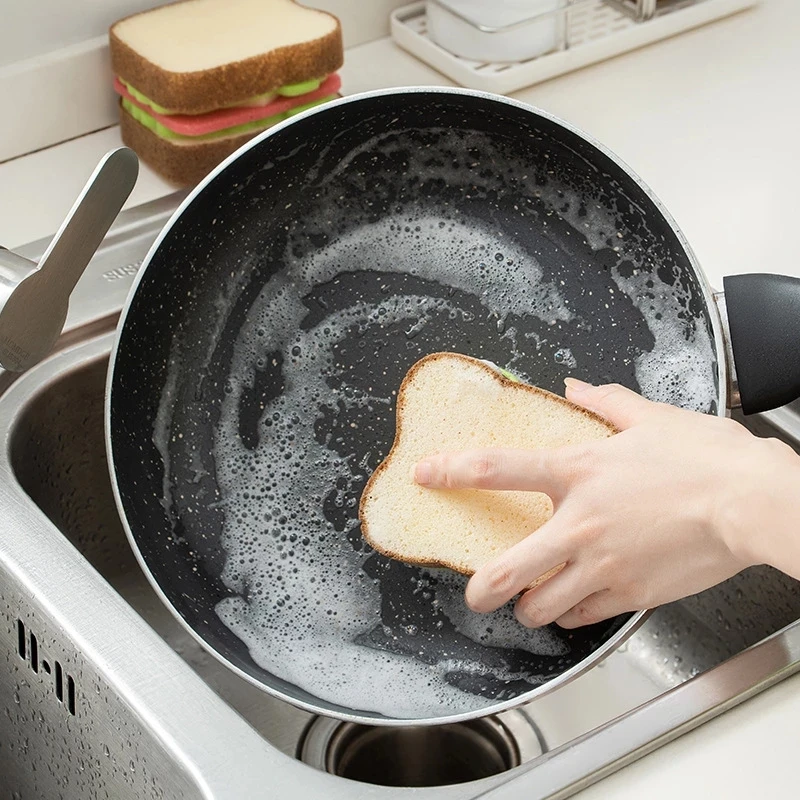 

Sandwich Toast Shape Sponge Magic Scrub Cleaning Dishwashing Bread Household Kitchen Accessories Supplies Brush Pot Tableware