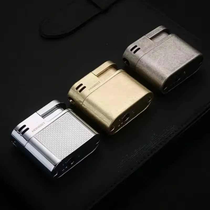 Зажигалка HONEST из цинкового сплава с наклонной трубкой, прессовое включение, открытый пламя, миниатюрная, компактная, портативная, на бутане, для курения, мужской подарок (art.: 3920dbd0035fa) - 3920dbd0035fa
