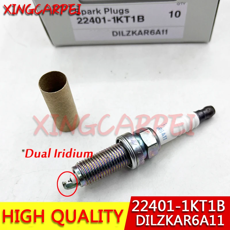 

4-6 шт. двойная иридиевая Свеча зажигания 22401-1KT1B для Nissan JUKE F15 QASHQAI J10 NJ10 JJ10E 1,6 HR16DE ENG DILZKAR6A11 91691 автозапчасти