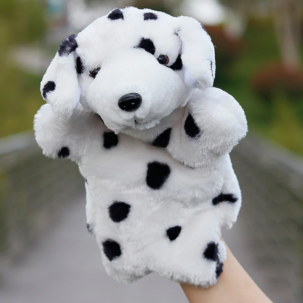 

Dalmatians Big Yellow Dog Parent-child Baby Gloves Hand Puppet Kids Stuffed Puppy Plush