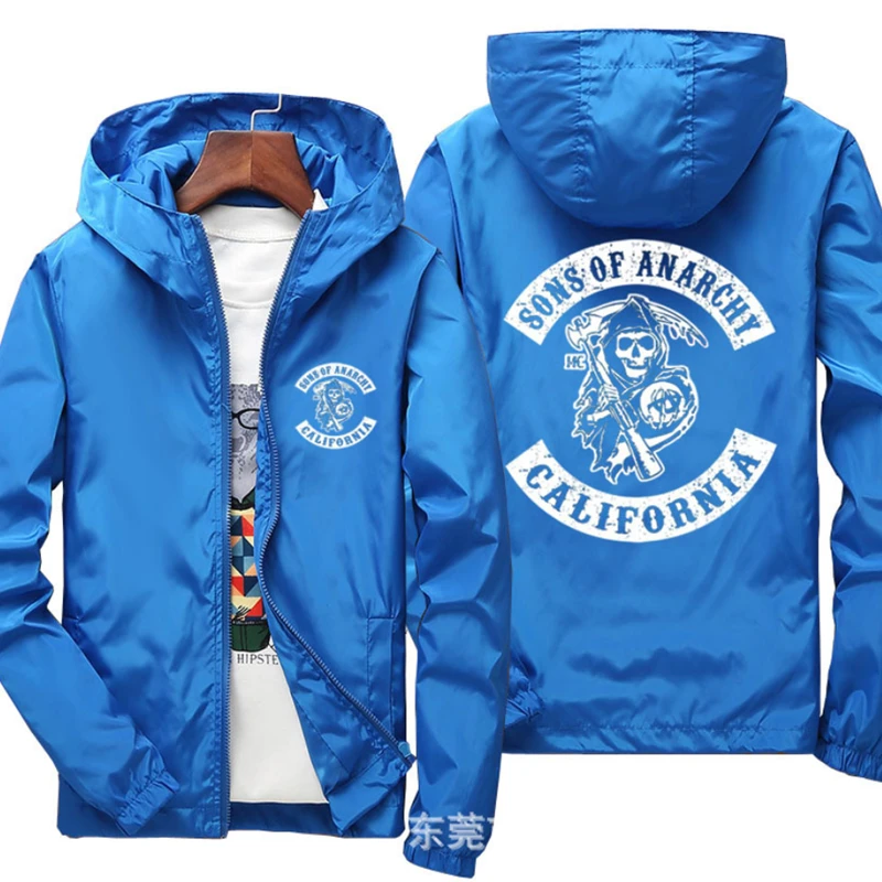 

SONS OF ANARCHY Hoodies Spring Autumn Men's Hooded Jacket Casual Coat Male Zipper Fashion Windproof Long Sleeve Outdoor Jacket