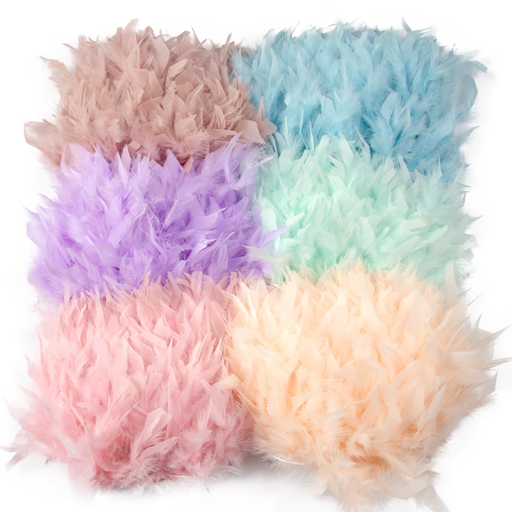 

2meter Colorful Turkey Feather Trim Fringe Ribbon DIY Dress Accessories Wedding Party Decoration Plumes Crafts Wholesale