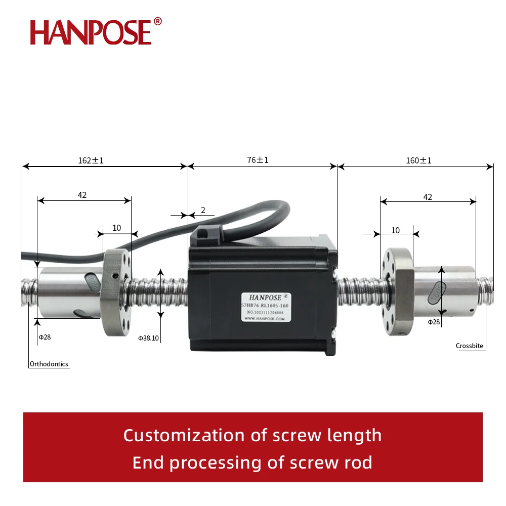 nema 23 Шарико-винтовой двигатель 57X76 мм 2 8A 189N.Cm 57HB76-RL1605 100 200 и шарик с передними