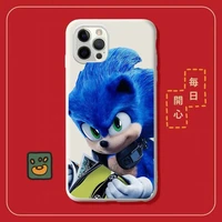 bandai sonic the hedgehog phone case for iphone 11 12 13 mini pro xs max 8 7 6 6s plus x xr solid candy color case