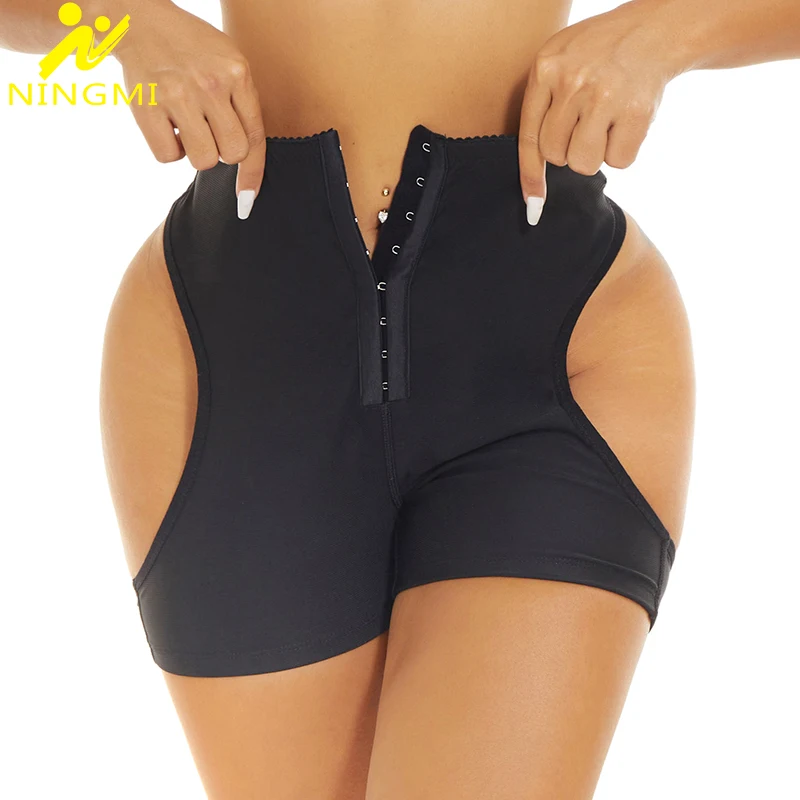 NINGMI Women Butt Lifter Shapewear Panties Midle Waist Body Shaper Corset with Hook+zipe Sexy Underwear