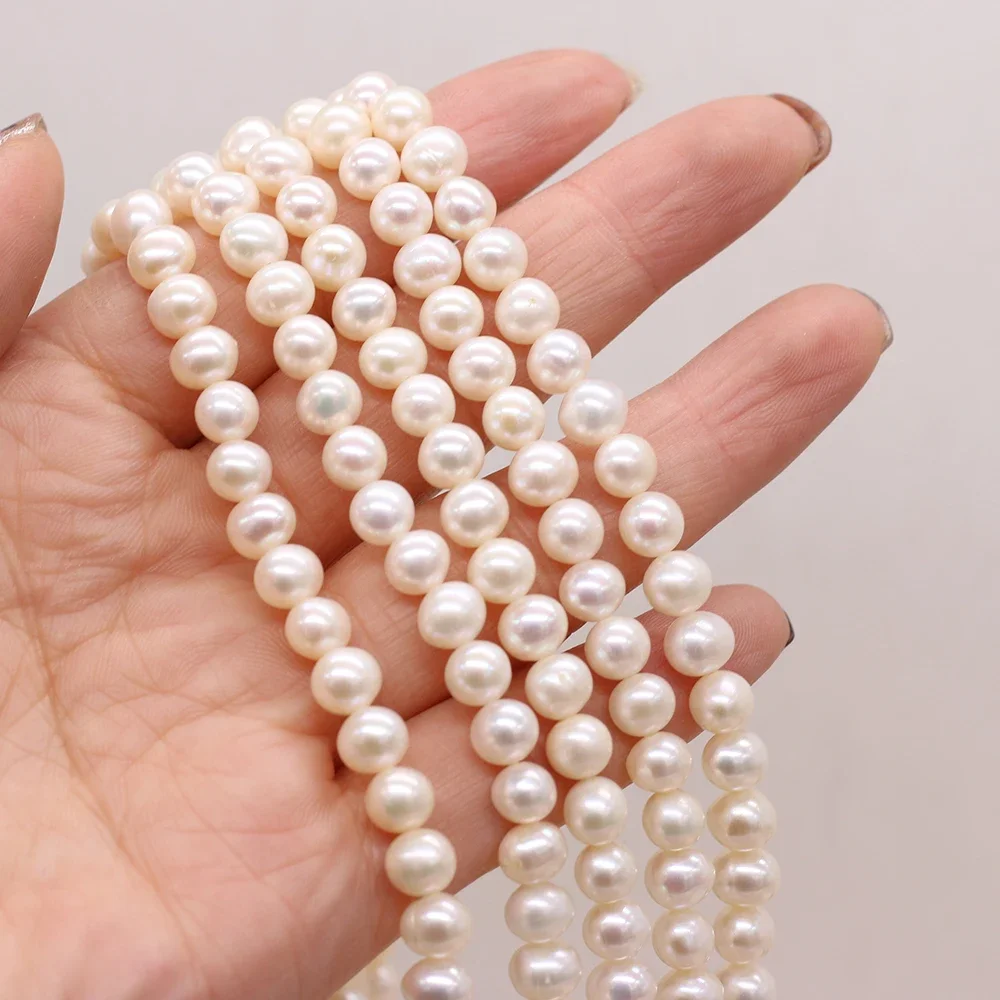 Бусины из натурального пресноводного жемчуга ААА круглой формы свободные
