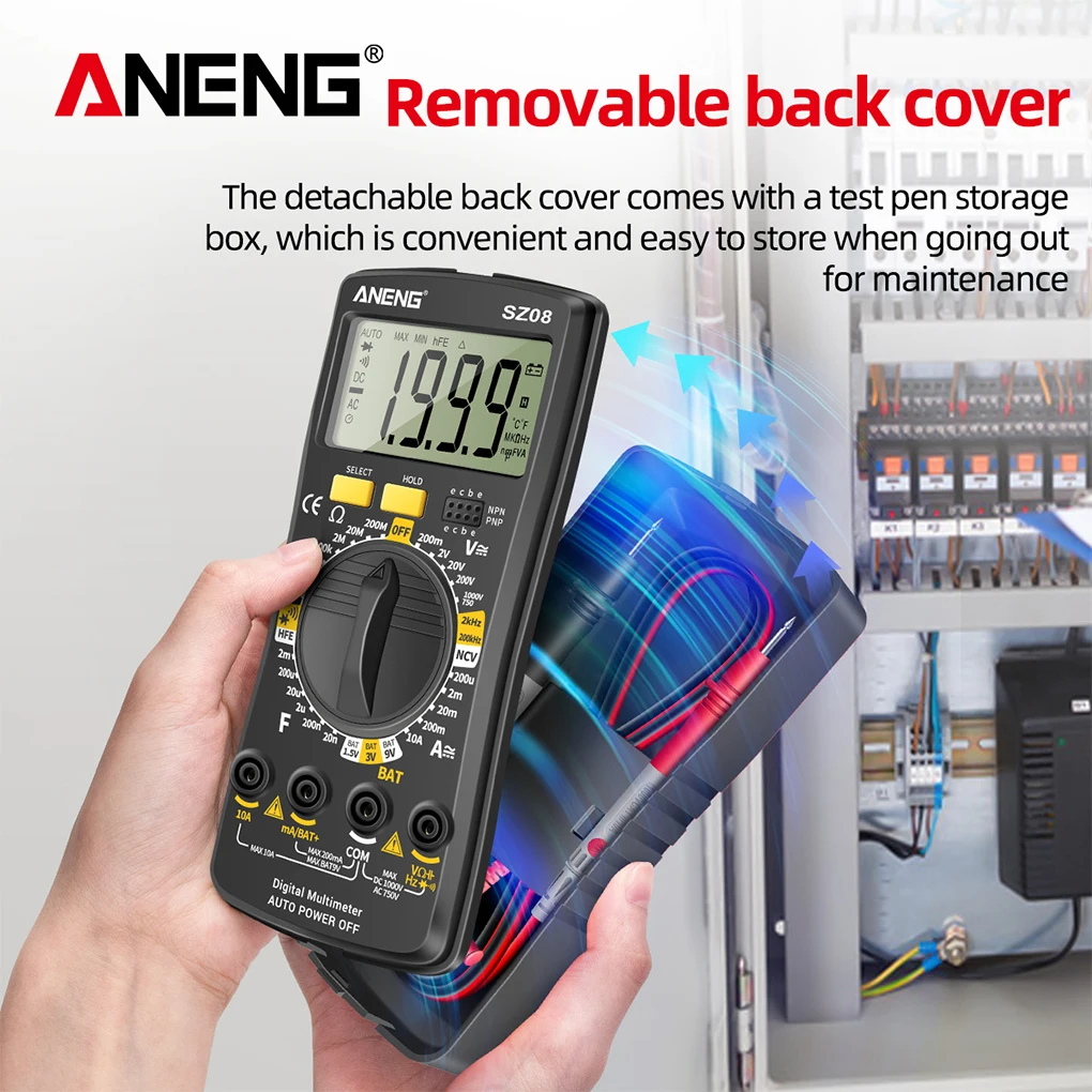 

ANENG SZ08 Digital Multimeter Ultra-thin storage Professional Multimetro Auto Voltmeter AC DC 220V Resistance Handhold Testers