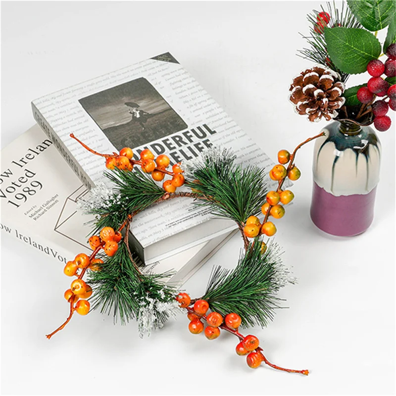 

Christmas Wreath Artificial Vine Hanging Floral Foliage Garland Xmas Decorations For New Year Xmas Lanyard New Year