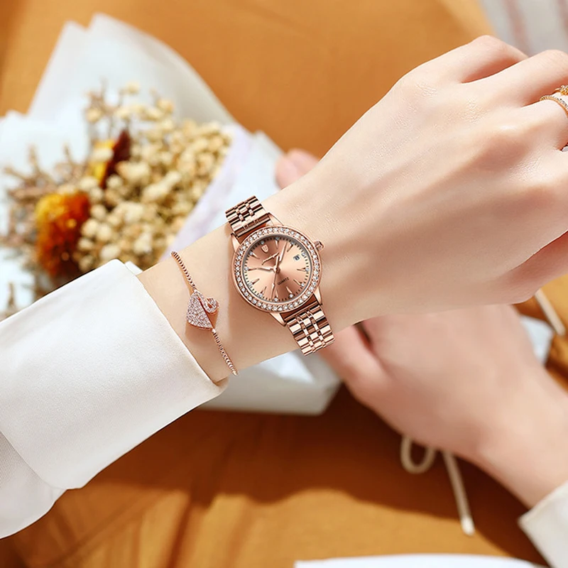 POEDAGAR  Women's Luxury Crystal Women Bracelet Watches Top Brand Fashion Diamond Ladies Quartz Watch Steel Female Wristwatch enlarge