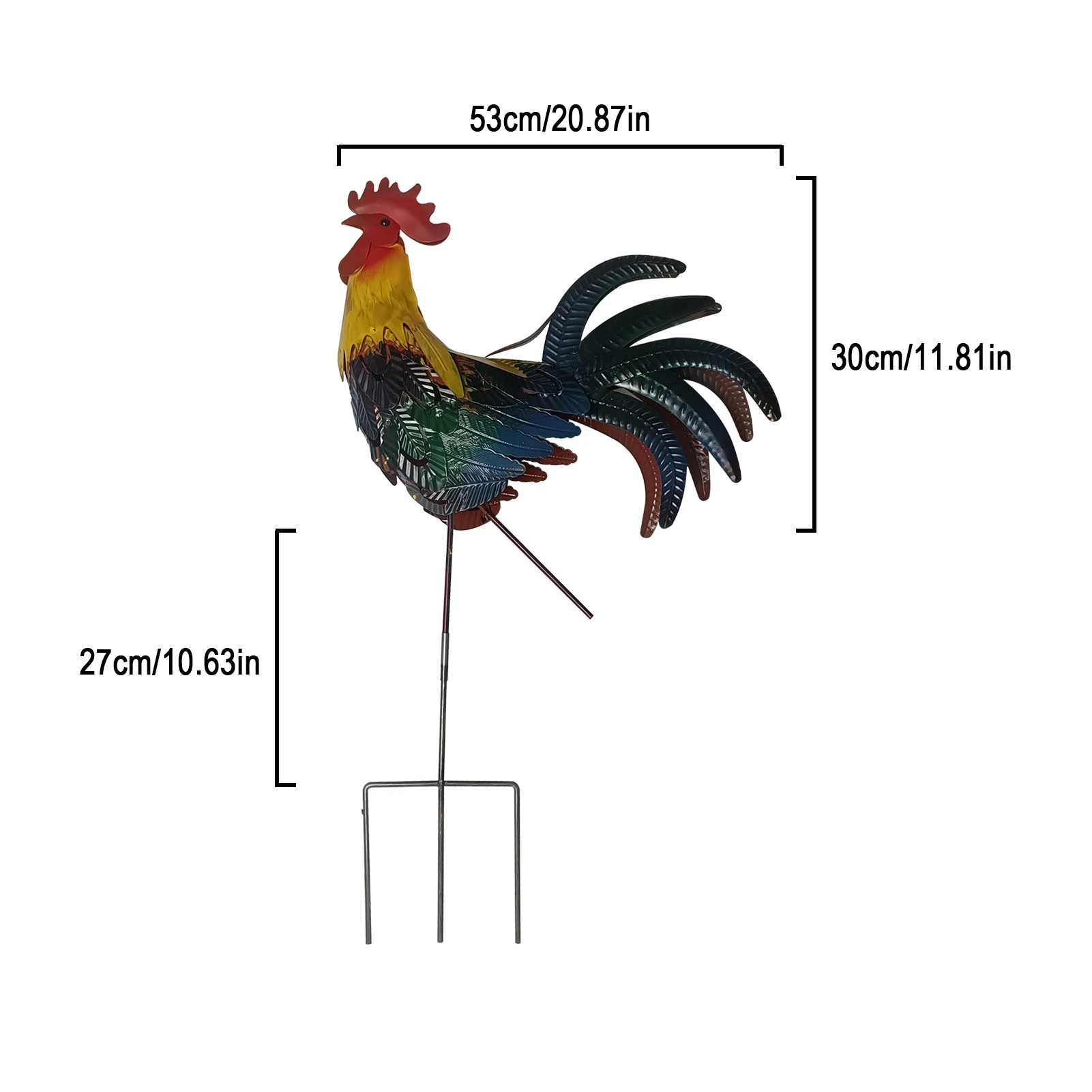 Декоративный садовый декоративный петух украшение для цыплят металлический