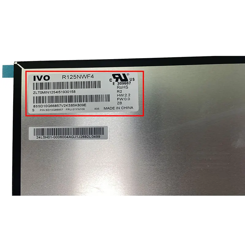 12 5-дюймовый сенсорный ЖК-экран для ноутбука Thinkpad X280 X270 B125HAK01.0 R125NWF4 R2 FRU 01YN108 01YN107 FHD