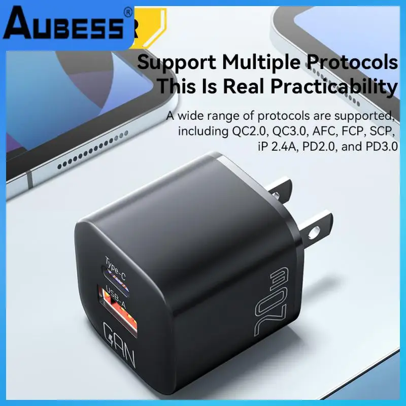 

Mobile Phone Charger Mini Pd20w Charging Converter Head 2 In 1 Euro Standard Charger Charging Plug Adapter Phone Charger