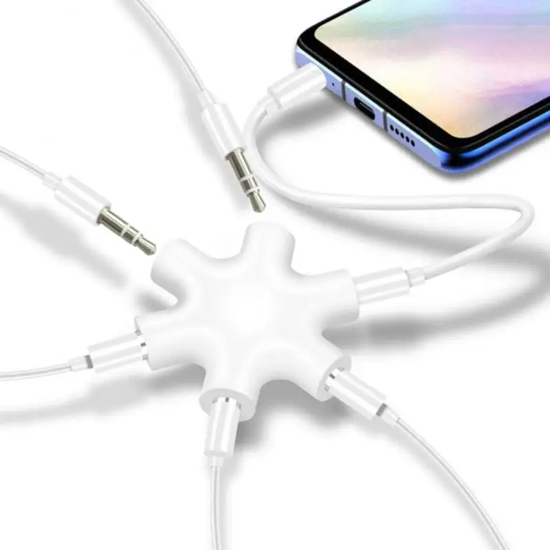 

3.5mm Earphone Audio Splitter 1 Male to 1 2 3 4 5 Female Cable 6 Way Port Aux Music Sound Output Cables Stereo Headset Extension