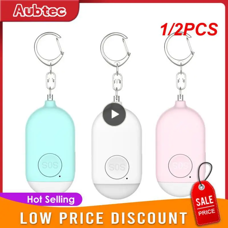 

1/2PCS Self Defense Alarm 130dB Safety Scream Personal Alarm Keychain Emergency Alarm with LED Lights for Kid Girl Elderly