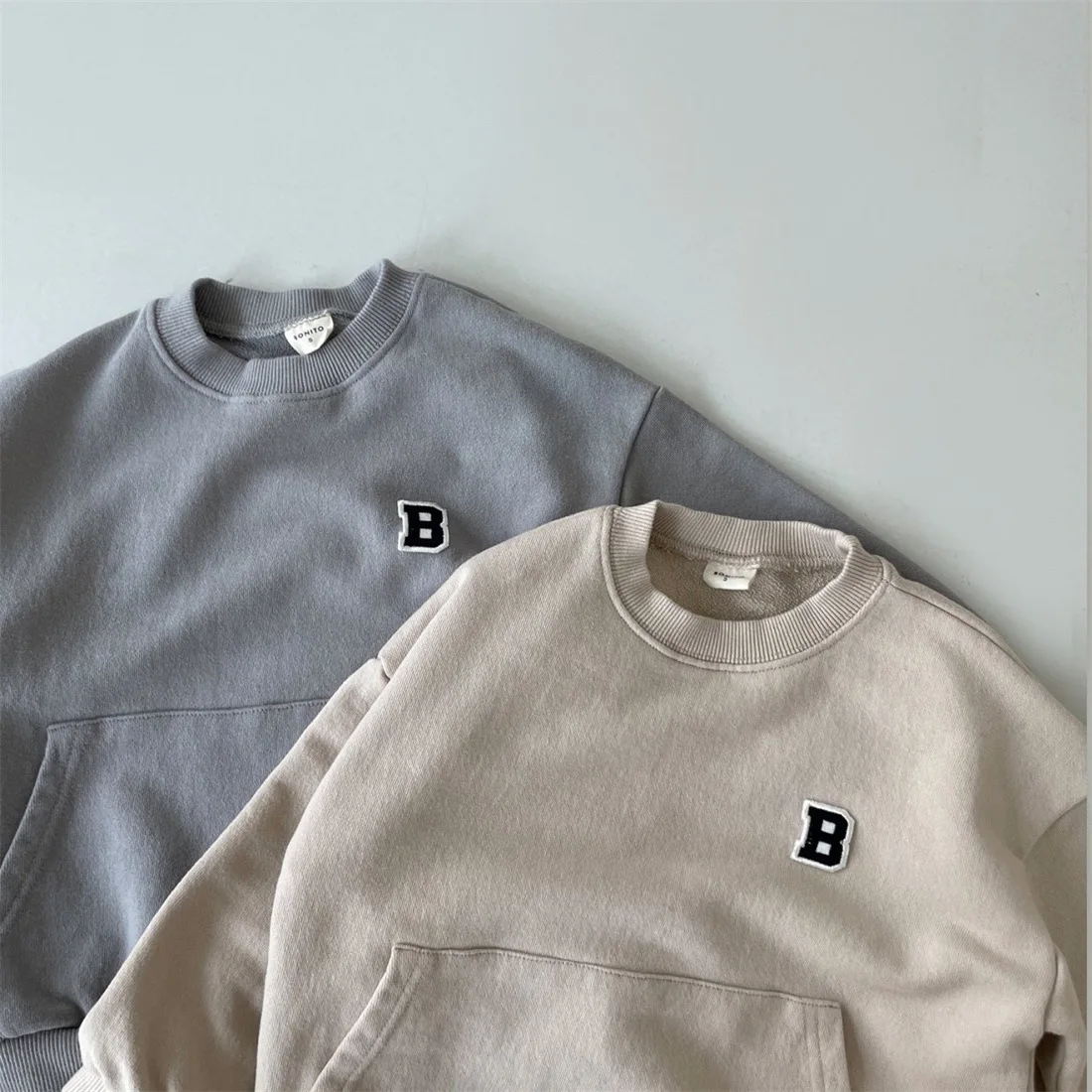 2022 New Children Casual Sweatshirt Fashion Letter Print Baby Long Sleeve Sweatshirt Girls Loose Pullover Toddler Boy Tops